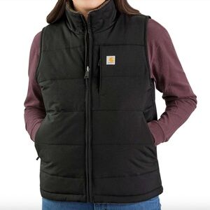 Carhartt Women's 1X Black Grey Montana Puffer Best Insulated Sherpa Reversible